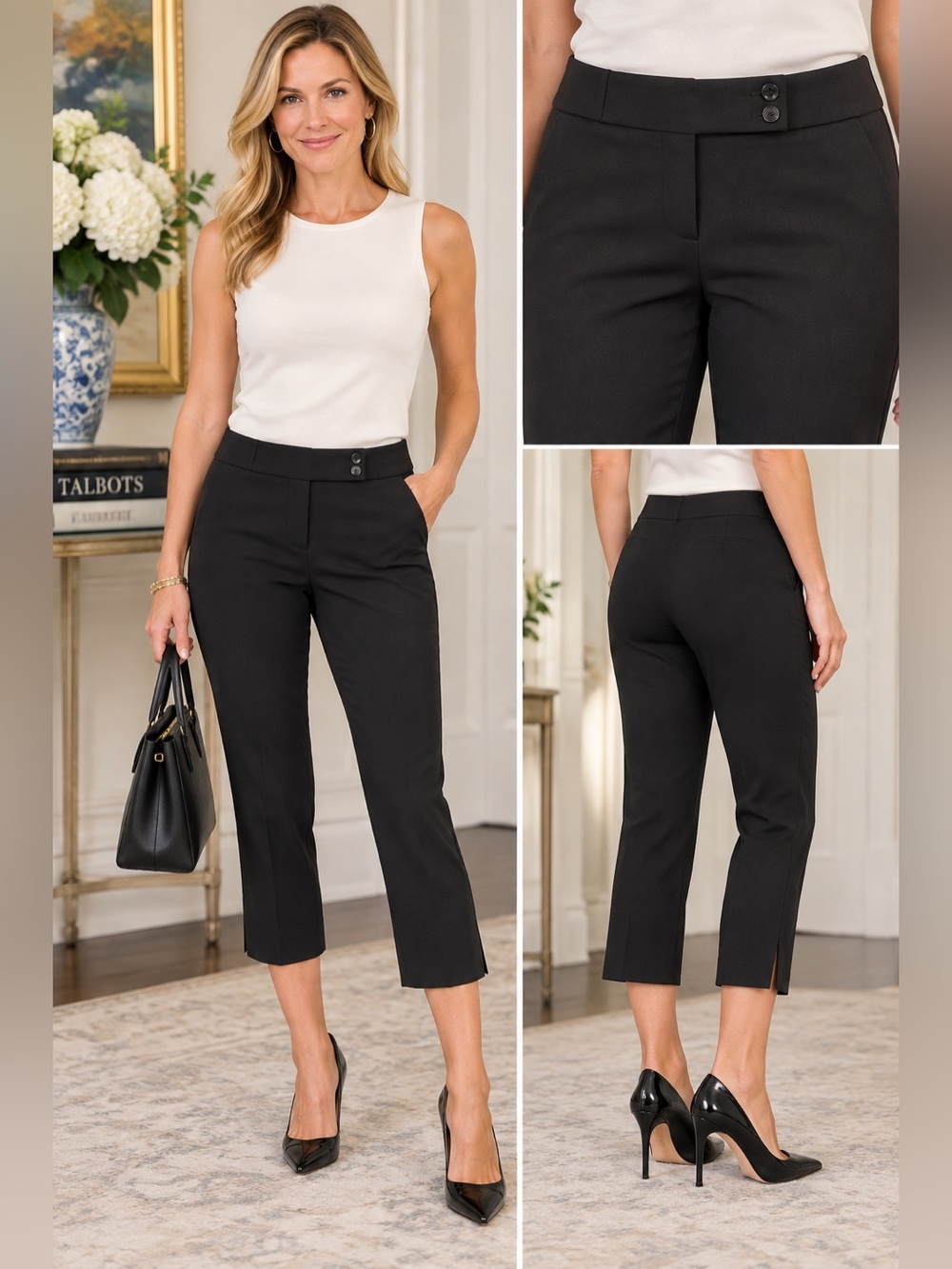 Talbot’s Black Capri Pants Ladies Size 4 Petite